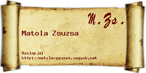 Matola Zsuzsa névjegykártya
